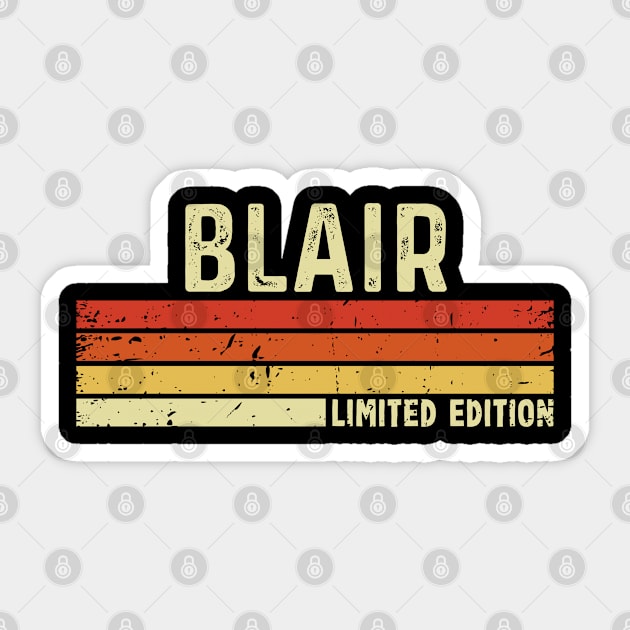 Blair First Name Vintage Retro Gift For Blair Sticker by CoolDesignsDz